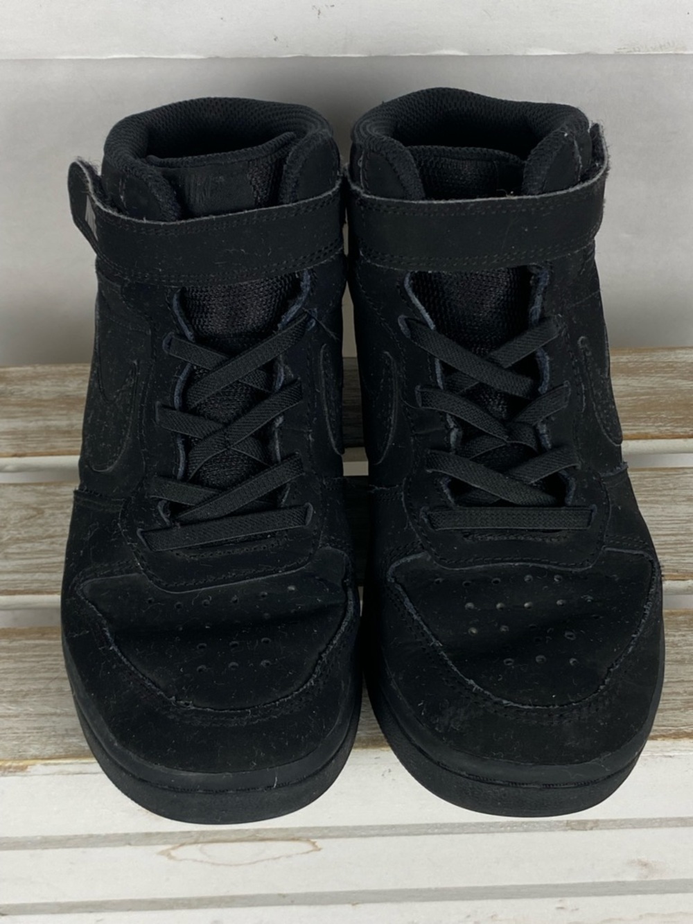 Nike kids Court borough Mid 2 athletic shoes sneakers size 1.5Y black colorway - Picture 4 of 12